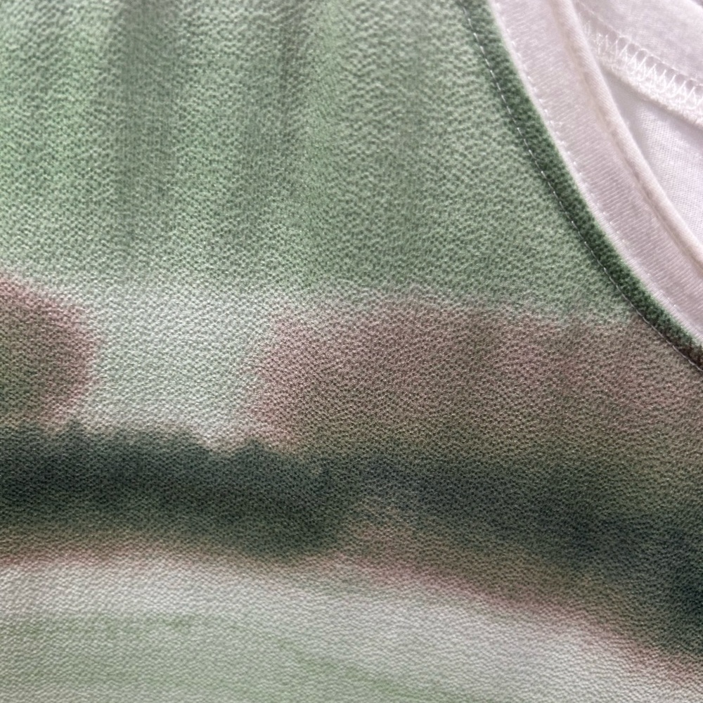Anthropologie Pastel Striped Short Sleeve Tee in Mint, Pink, Peach - Picture 4 of 5